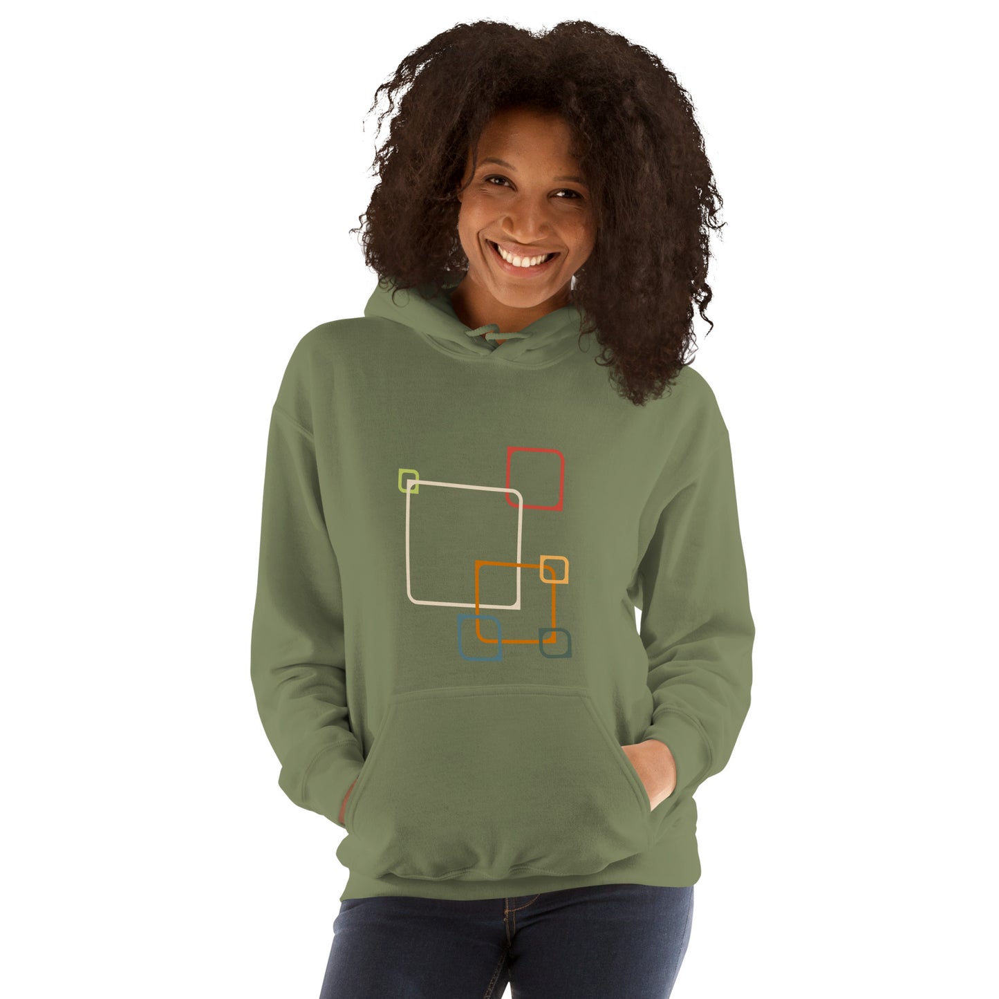Shape, Square, Colors, Color, Random, Abstract, Organization, Perspective, Hoodie, Unisex