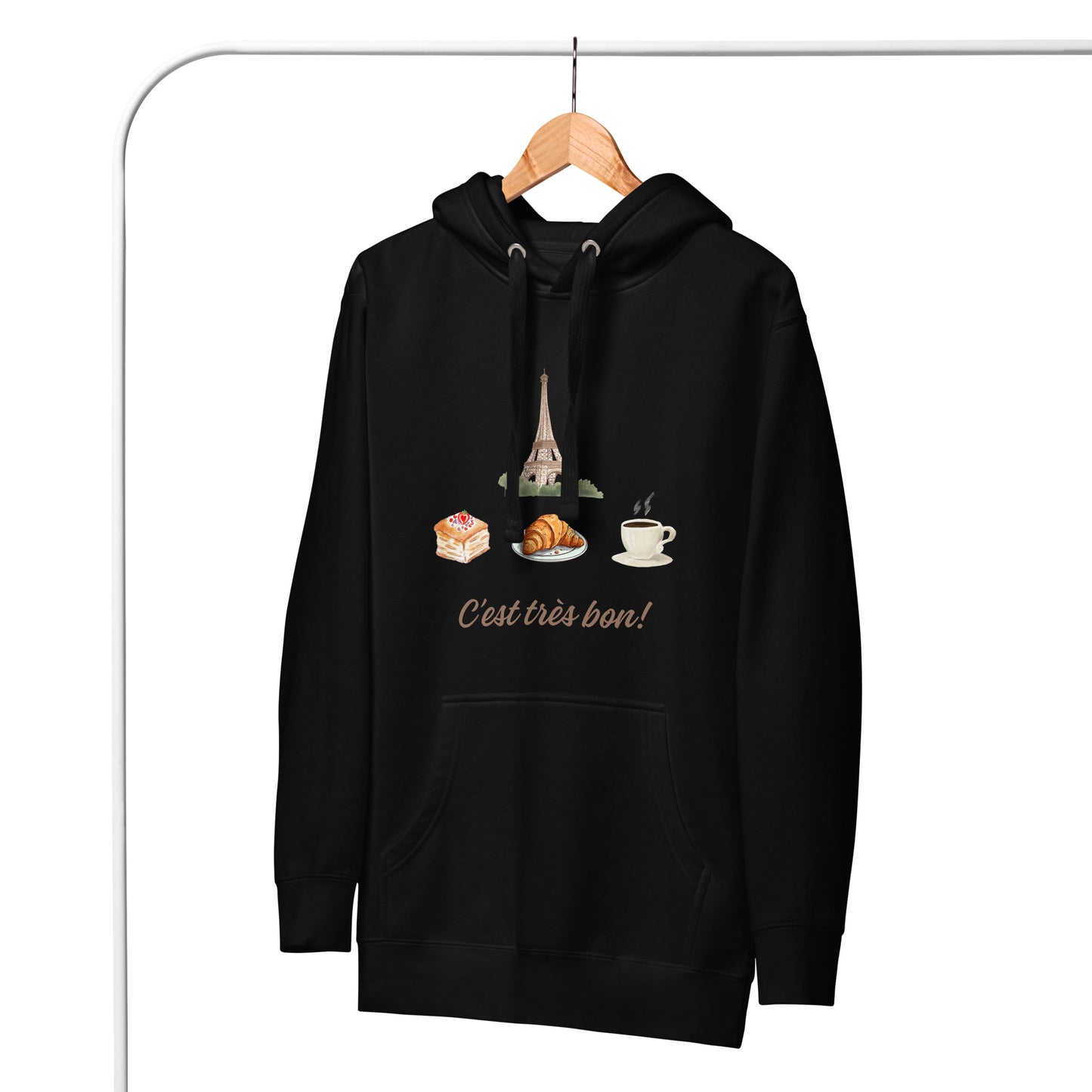 Parisian sunrise | Paris Breakfast | Latte art | cozy hoodie | Cute hoodie | Soft and Comfortable | Perfect gift | Unisex hoodie