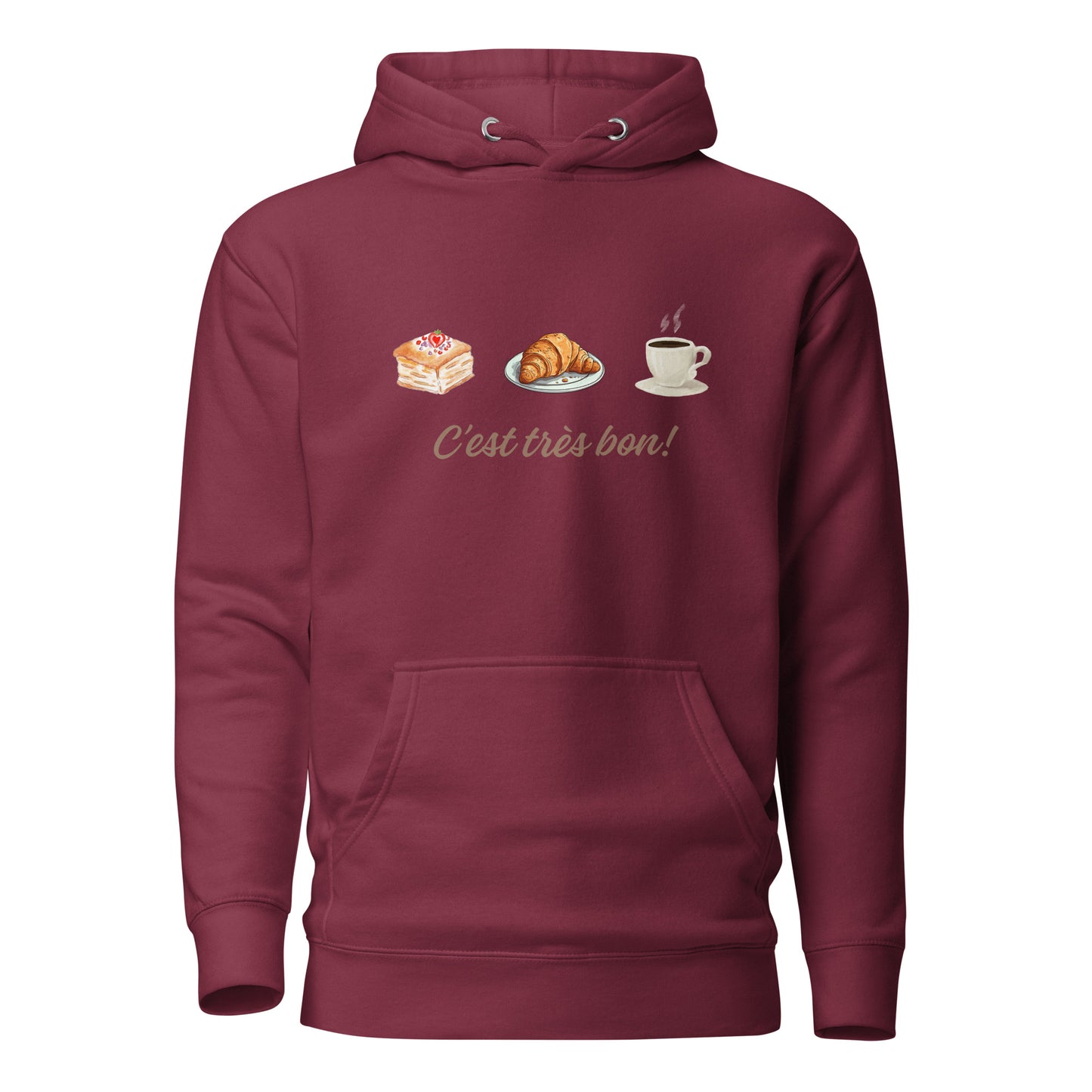 Unisex hoodie| Breakfast hoodie| croissant | viennoiserie | food | casual | relax | cappuccino | perfect gift | its very good