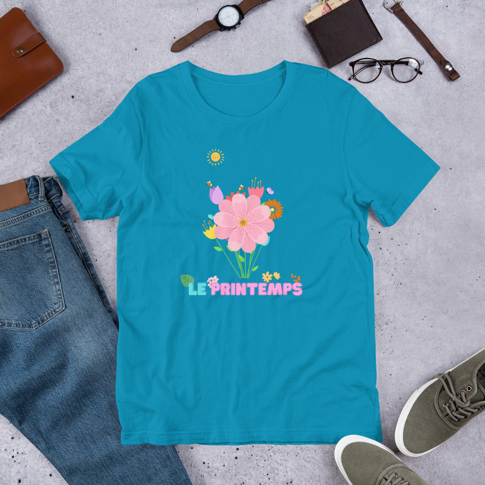 A vibrant spring season t-shirt, cool style, trendy, catchy, and colorful for men and women, unisex
