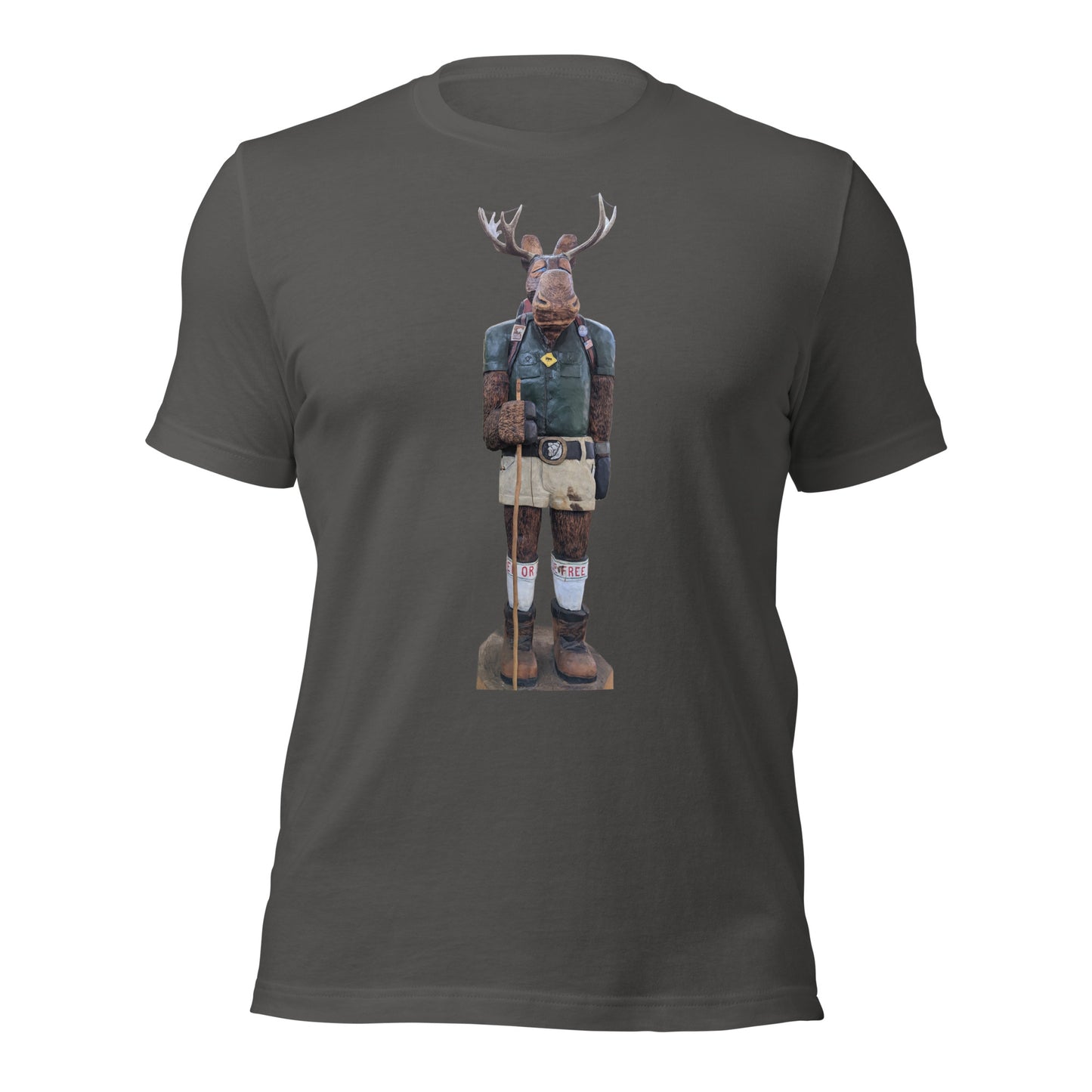 Hiking, Moose, Funny, Trekking, Uniform, Soft, Comfortable, Nature lover, Perfect gift, Unisex t-shirt, T-shirt, Forest