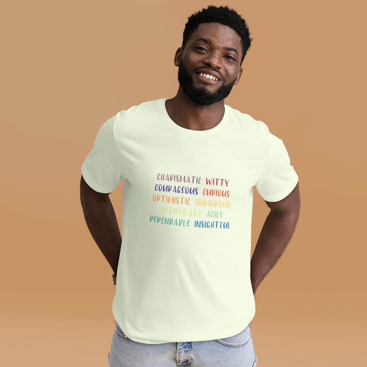 Inspirational, Colorful, Vibrant colors, Adjectives, Humans, Highlights, Self-expression, Personality, Unisex, T-shirt