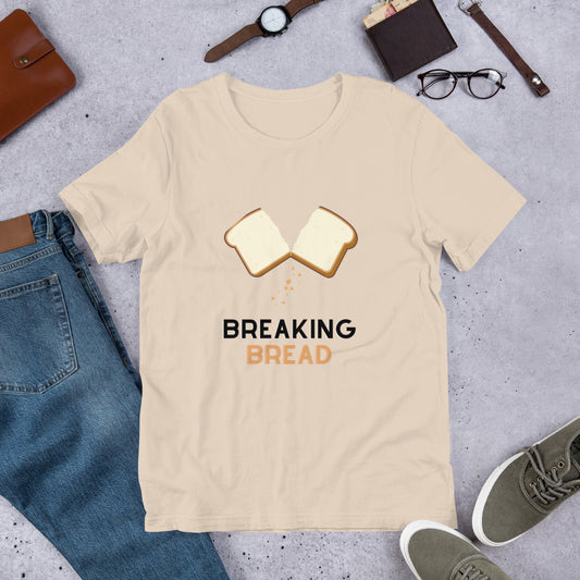 Breaking bread t-shirt, funny, food, humour, tv series, collection, breaking bad, baker, bakery t-shirt, gift, foodie paradise, gluten