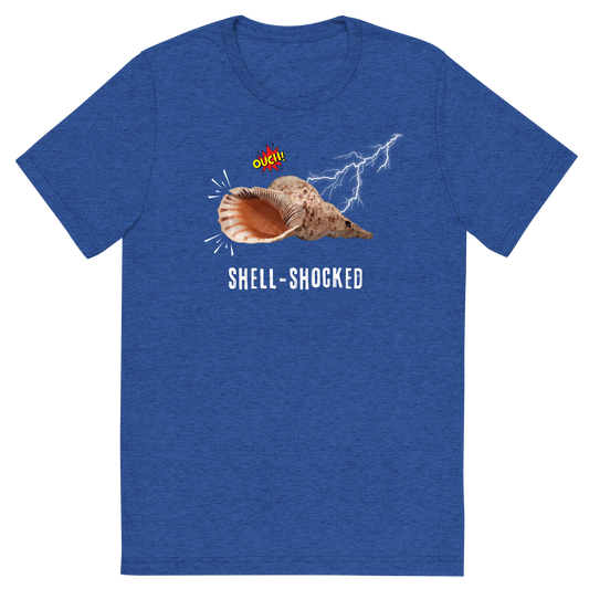 Unisex, graphics, tee-shirt, funny, shell, shocked, humor, traumatized, electricity, casual, gift, t-shirt